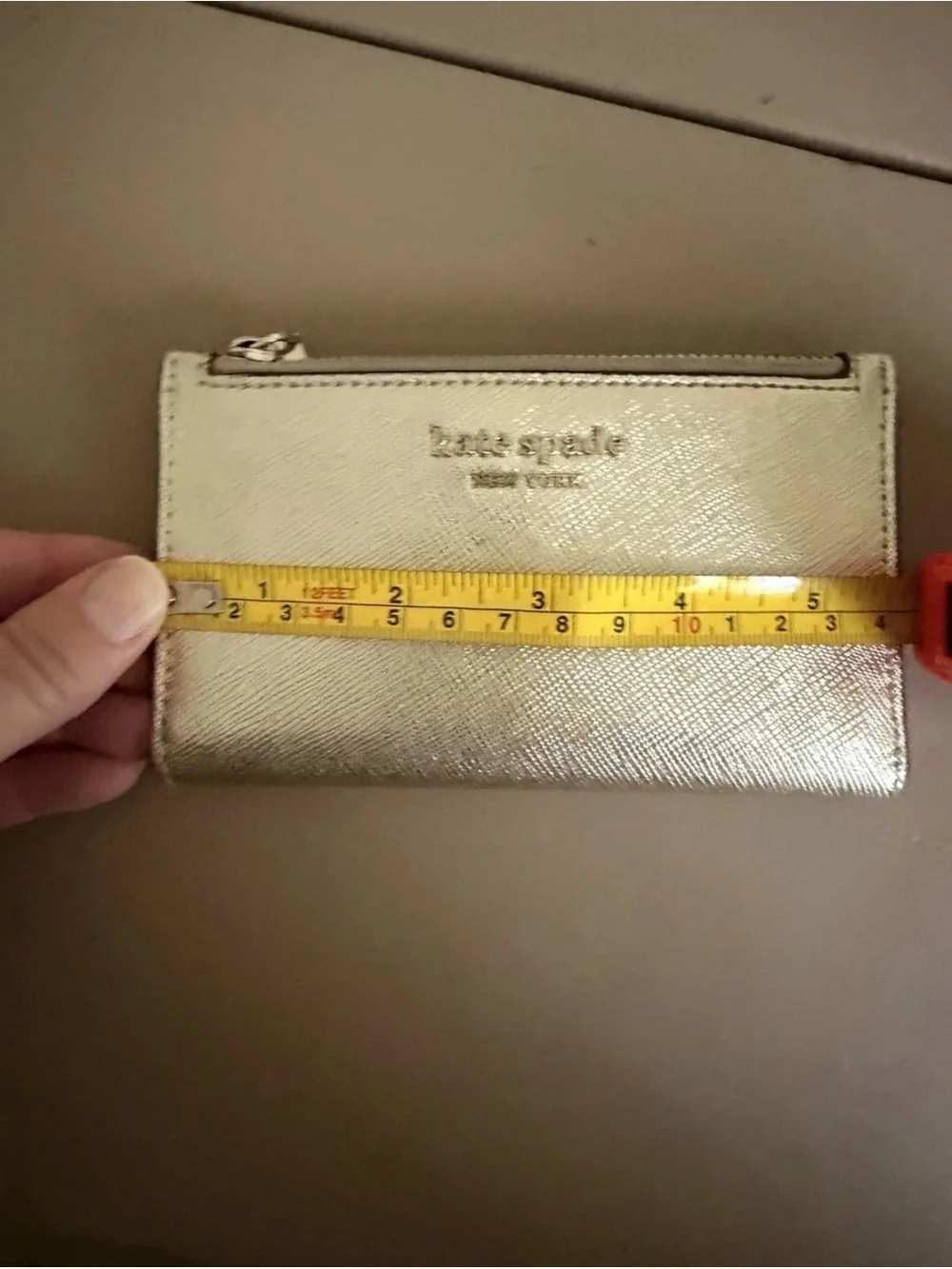 kate spade Metallic Gold Slim Card Wallet